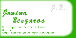 janina meszaros business card